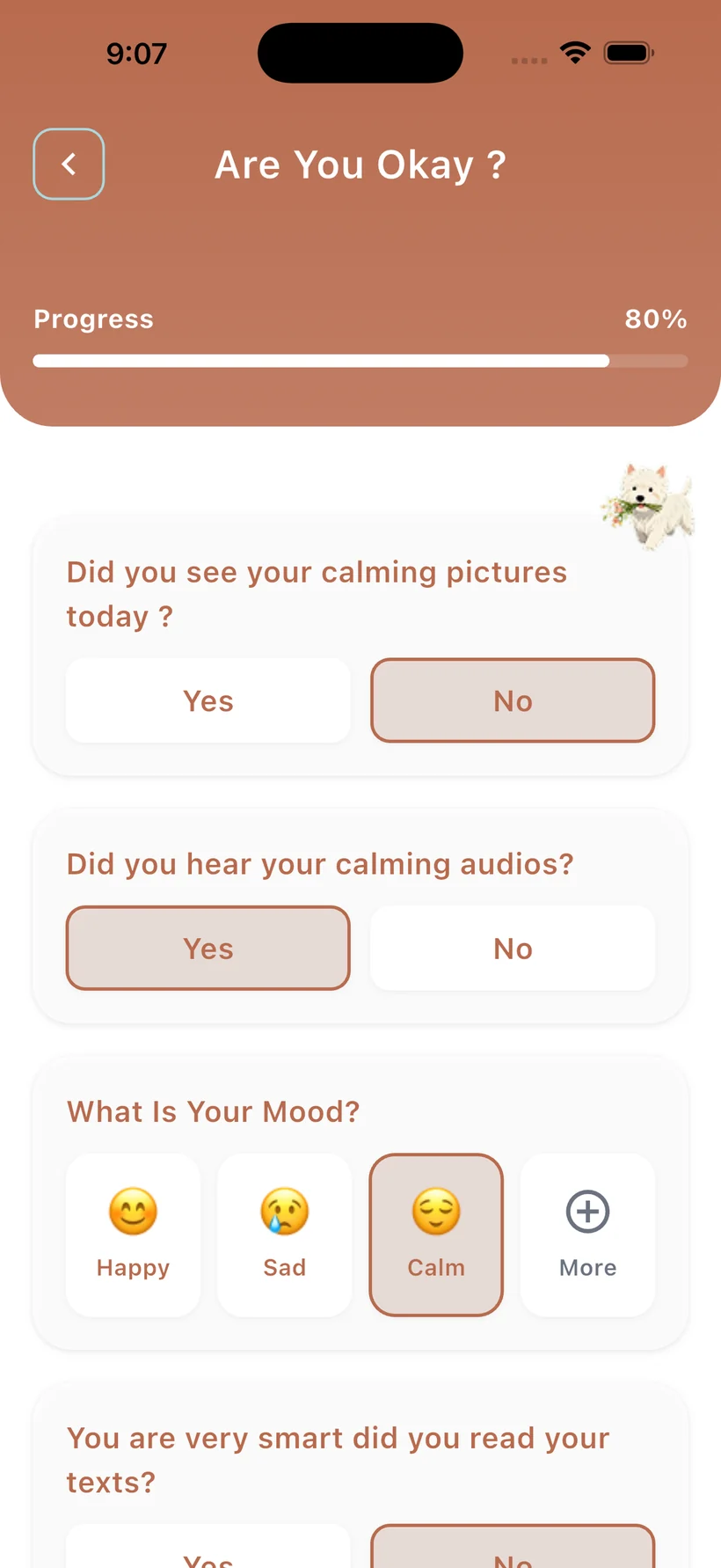 Daily check-in & mood