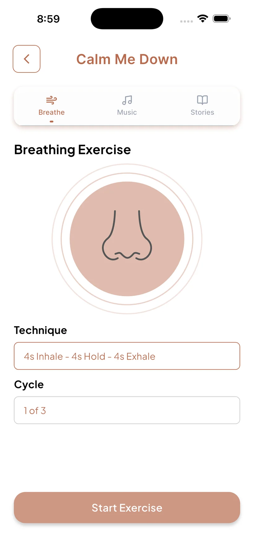 Calm Me Down — guided breathing