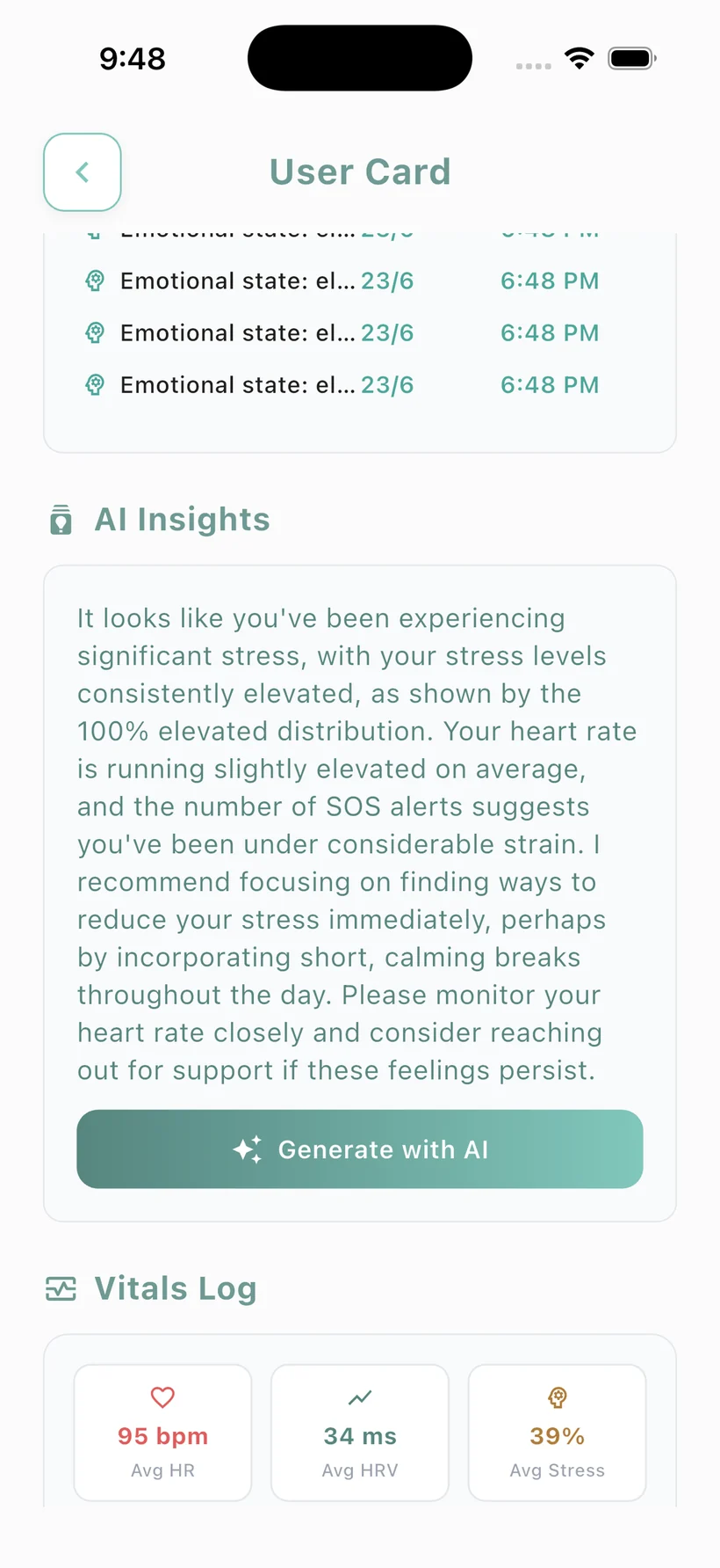 AI insights & activity log