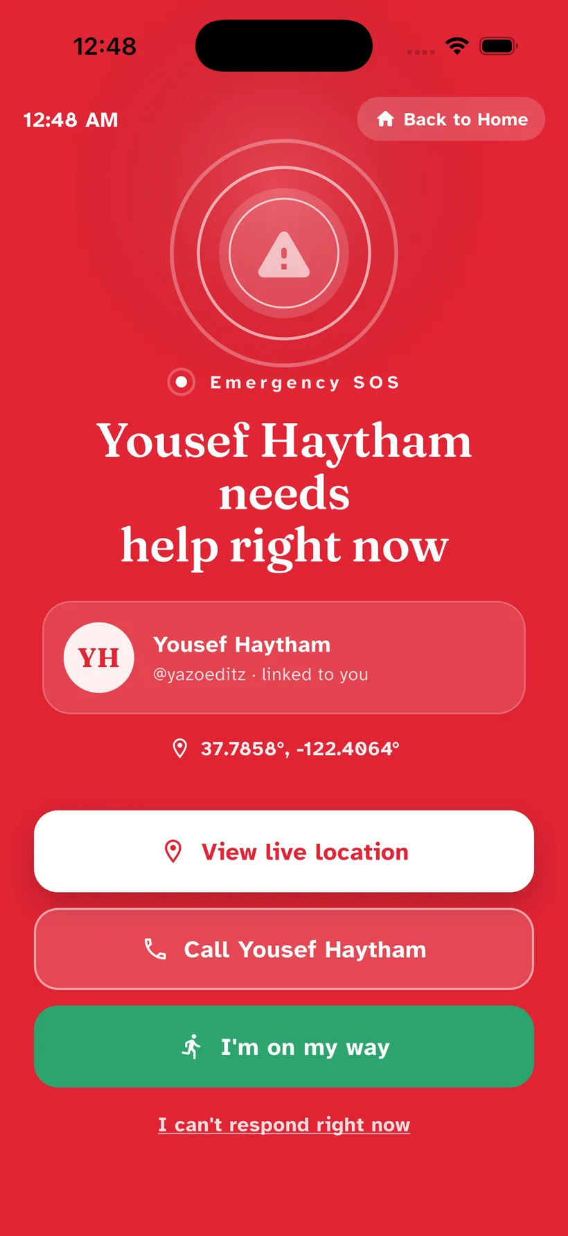 Emergency SOS